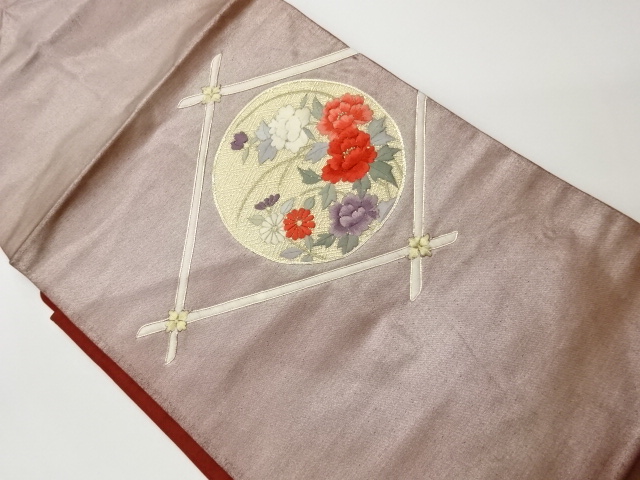 JAPANESE KIMONO / VINTAGE NAGOYA OBI / WOVEN FLOWERS